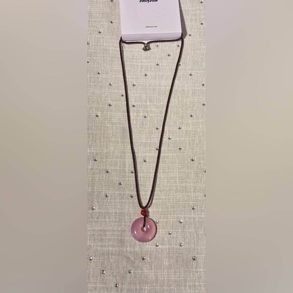330 Elegant Pink Pendant Necklace 15$